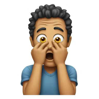 Scared face with hands in mouth sticker