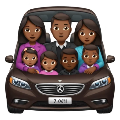 A fam of 7 mom dad big bro big sis middle sis and 2 baby we r black skin coulor and we r fine and baddies in a car sticker