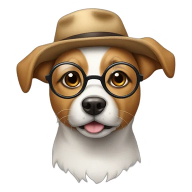 dog with glasses and hat sticker