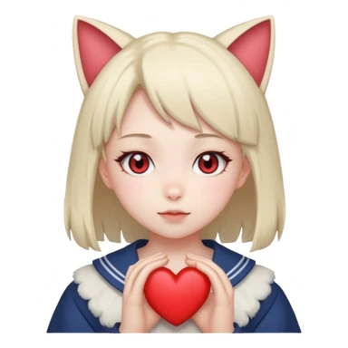 neko-girl with heart sticker