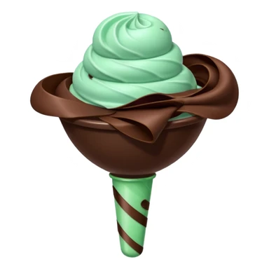 Mint chocolate sorbet with ribbon sticker