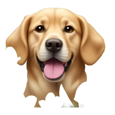 dog with flowers for spring sticker