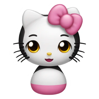 hello kitty with black middle part hair  sticker