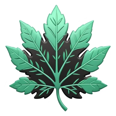 Environnement (Environment), 3D techy icon with black and mint green (#B5F4D3) color scheme, eco-friendly technology with leaf and circuit patterns sticker