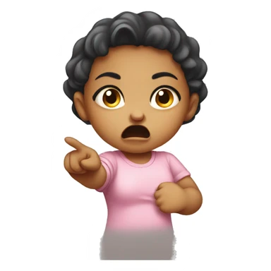 angry baby girl pointing with hand sticker