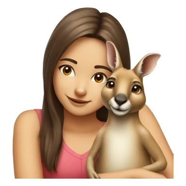 kangaroo with a girl sticker