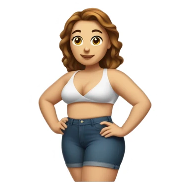 single Slim-Thicc white woman posing (hourglass figure) sticker