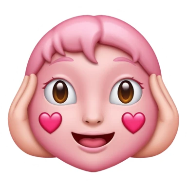 Hell rosa kussmund Emoji mit Herzchen sticker