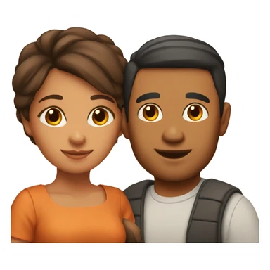 Hispanic Couple with orange cat sticker