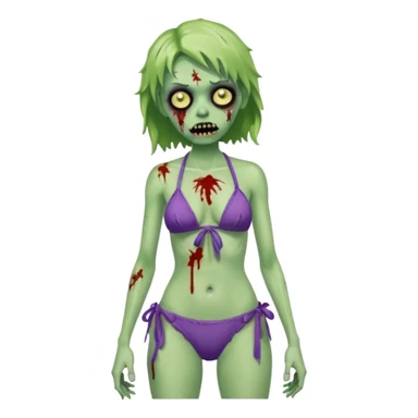 green zombie woman with bikini sticker