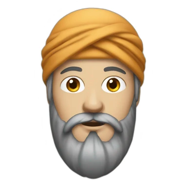 white man wearing turban dark brown beard sticker