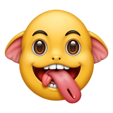 Tongue sticking out between twofingers sticker