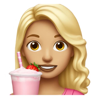 Blonde woman drink strawberry milkshake  sticker