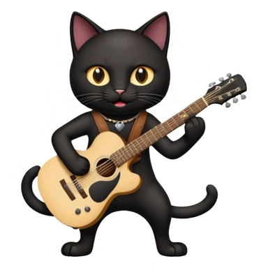 A black cat having a guitar and rocking out sticker