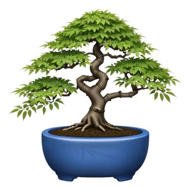 Japanese egg-shaped dark bamboo blue maple tree bonsai pot sticker