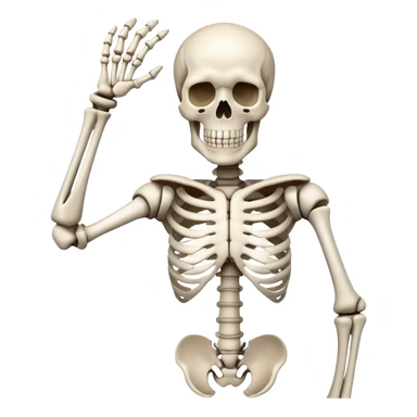 strong arm emoji but made of bones instead sticker