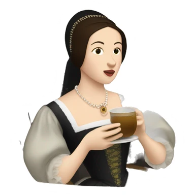 anne boleyn drinking gravy in a boat sticker
