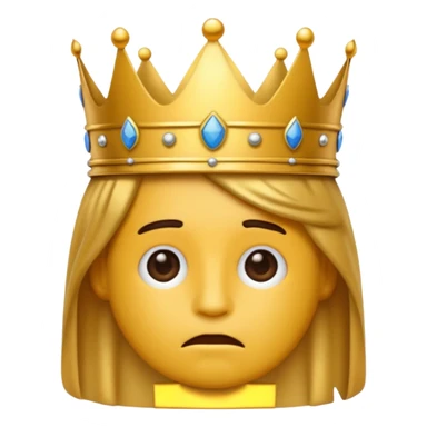 Tired emoji wearing a king’s crown sticker