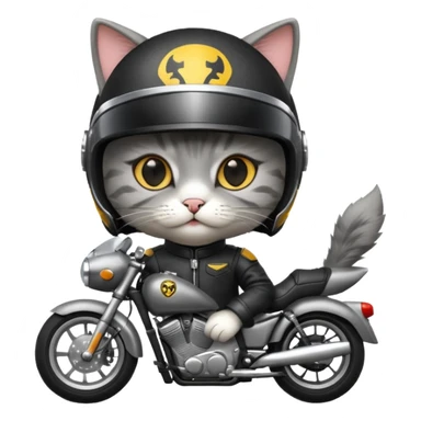 cat with motorcycle helmet and leather suit sticker