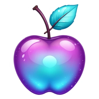 glitter purple and cian cherry sticker