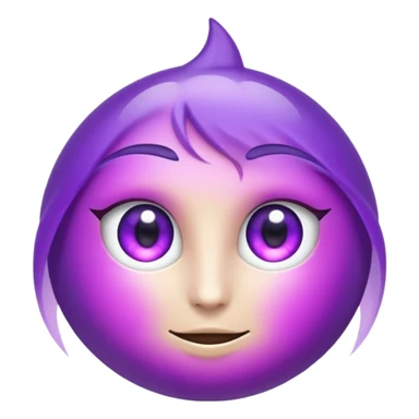 Un emoji mystérieux avec une aura magique violette et des yeux brillants. sticker