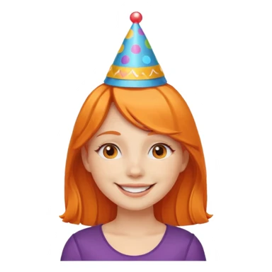 party hatted orange haired girl sticker