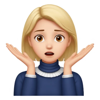 girl with hands on her neck, surprised expression sticker