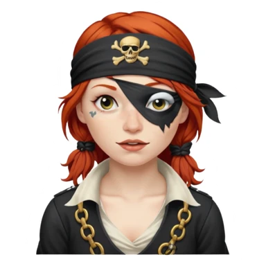pirate redhead woman drunk sticker
