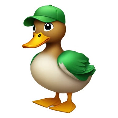 Duck dressed with a green cap  sticker