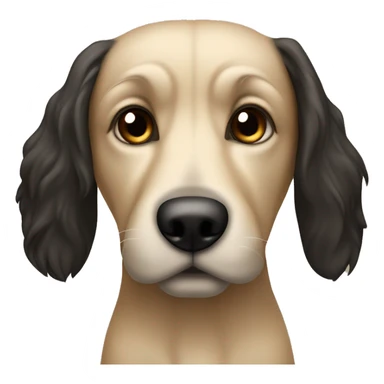 En beige hund med ett svart koppel  sticker