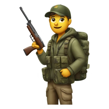 Hunter with gun  sticker