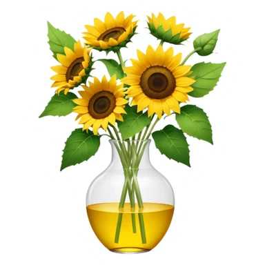 sunflower bouquet in a clear vase with scandinavian minimalist vibe sticker