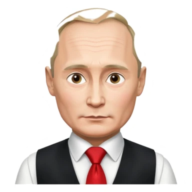 putin in vest with tie sticker