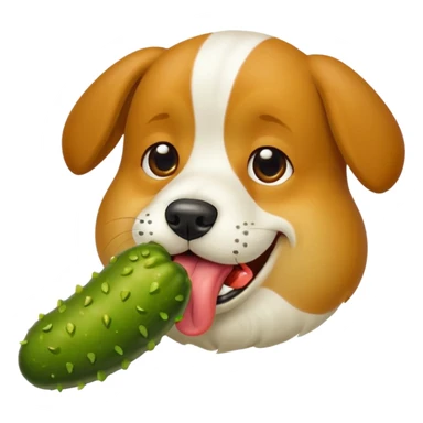 dog licking a pickle sticker