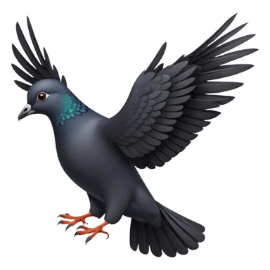 black pigeon flying sticker