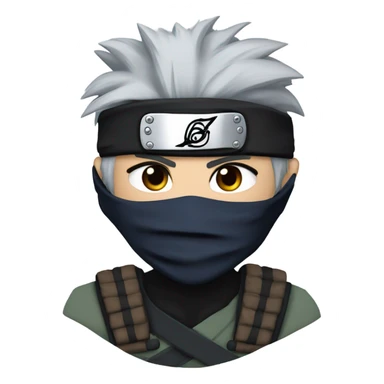 Kakashi With Black hair and Black beard , Ninja West  sticker