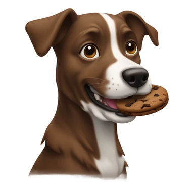 Dog eating double chunk chocolate cookie in japan sticker