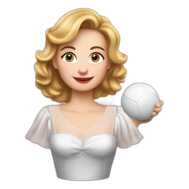 lucile Werner bij lingo met een bal in hand sticker