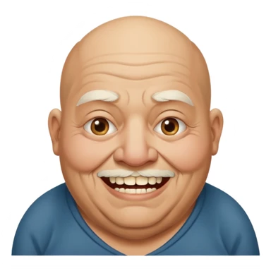 Fat homeless old bald man with missing teeth sticker