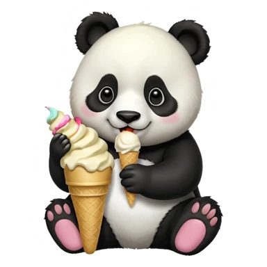 Panda eating ice créame sticker
