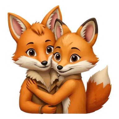 A cute female 9 tail fox hugging a male meerkat sticker