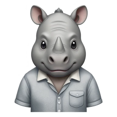 rhino with shirts sticker