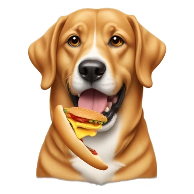 A dog eating a burger  sticker