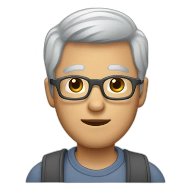 50th men with light beard and grey hair sticker