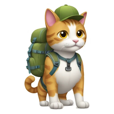 cat hiking sticker