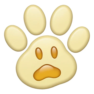a pale pastel yellow pawprint sticker