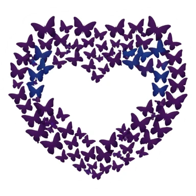 butterfly swarm forming heart silhouette sticker