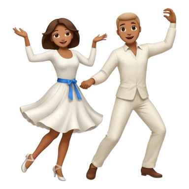 Man and woman dancing white sticker