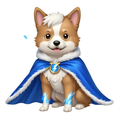 Dog wearing lightning cape sticker