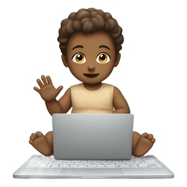 Baby child with laptop sticker